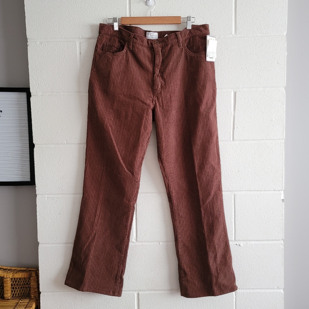 NWT French Dressing Brown High Waisted Striped Cords Flare